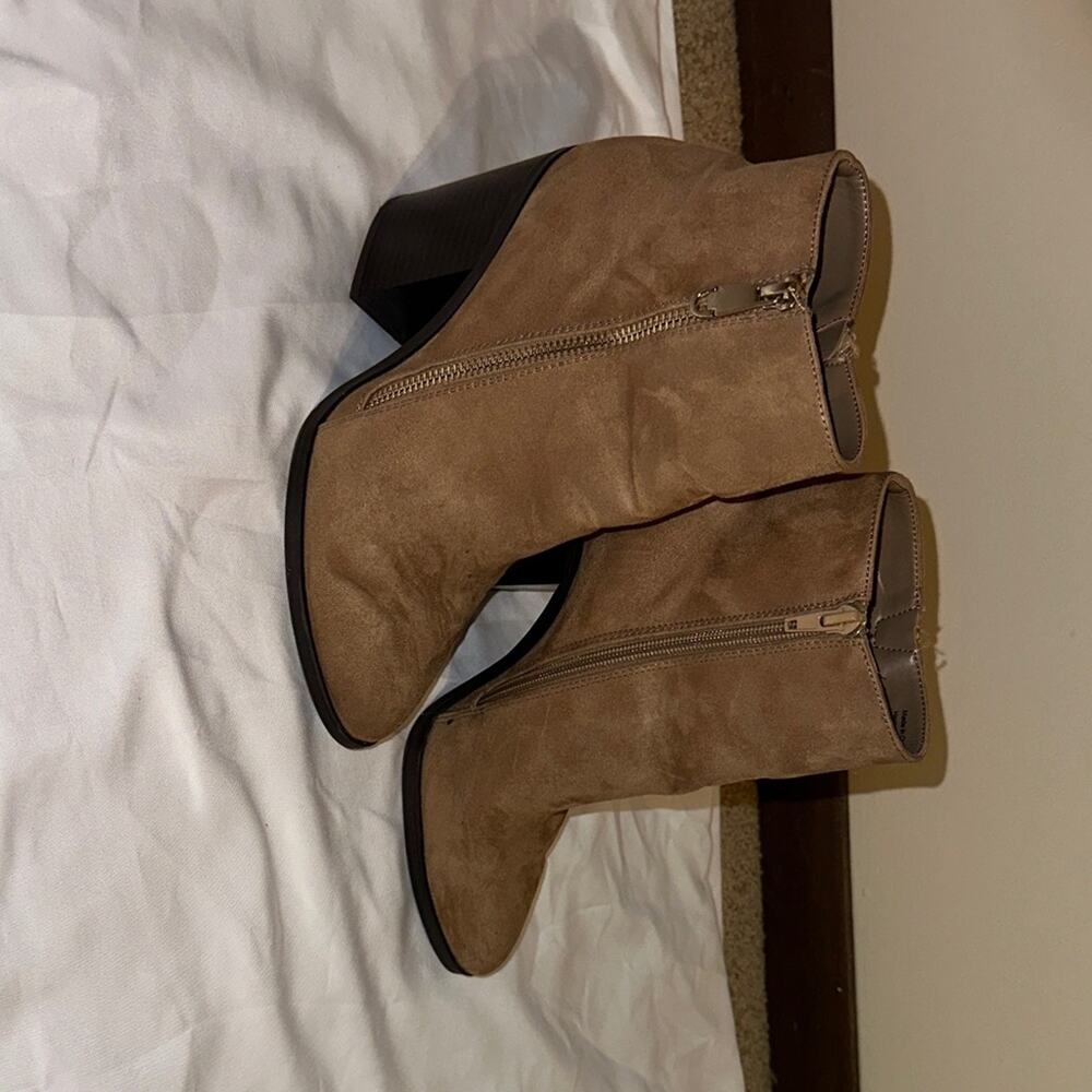 Call It Spring Taupe Ankle Boots with Zipper - size 7.5